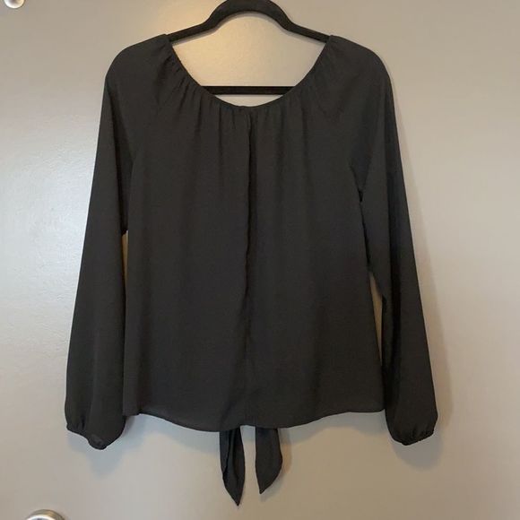 AQUA Tie front off the shoulder top - Picture 4 of 4